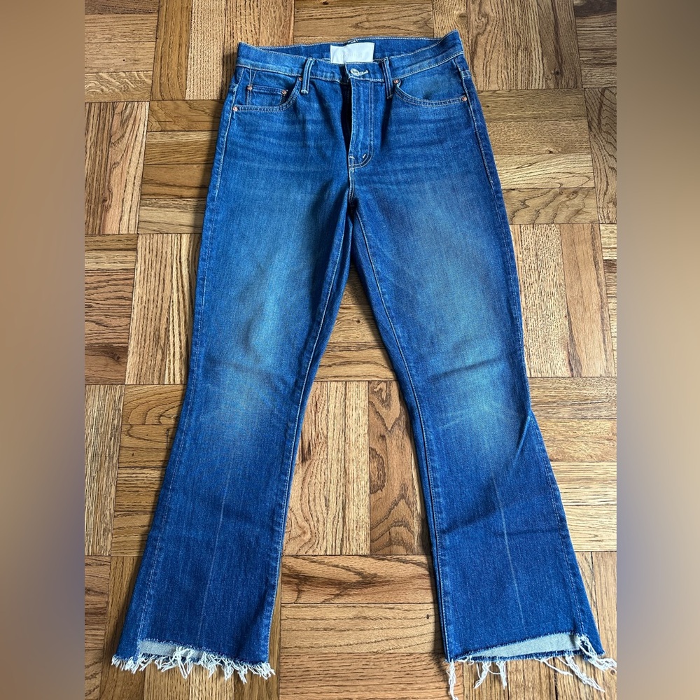 MOTHER Insider Crop Step Fray Jeans in Bad Reputation wash